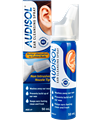 An image of the audisol ear cleansing spray box and aerosol